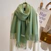 Solid Color Scarf Winter Warm Comfortable Long Tassel Shawl for Men and Women Scarf