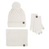 Winter warm hat, scarf, gloves three-piece set, plush outdoor hairball knitted hat, cold-proof scarf three-piece set