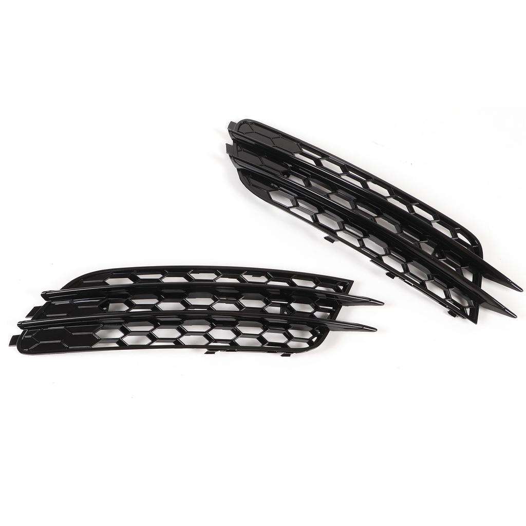 2pcs Front Fog Lamp Grille Left Right for RS6 Style Glossy Black Replacement for A6 C7 2012?2015