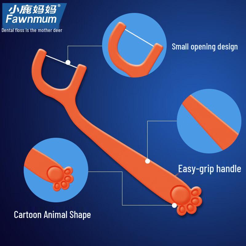 FAWNMUM Kids' Cartoon Dental Floss Picks, 100-count Family Pack