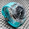 Casio Касиок Кастомный Комплект Безель Бирюзово-Синий G-SHOCK GA-2100/GA-2110/GA-B2100 [Прозрачный + Ремешок] (180~)