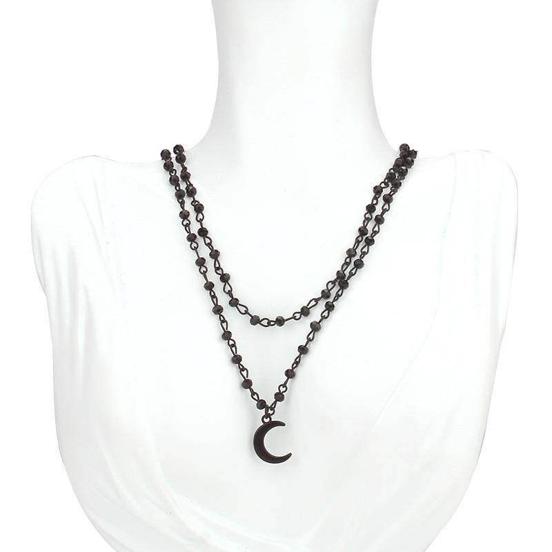 Halloween Gothic Cross Necklace With Multilayer Alloy Chain For Men Women