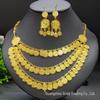 Dubai 24k Gold Necklace & Earrings Wedding Jewelry Set