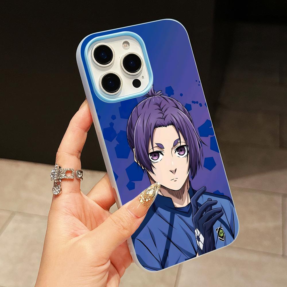 Blue Lock Reo Mikage Jelly Doppelschicht Hellblau Handyhülle für iPhone 17 16 15 14 13 12 11 Air Pro Max Plus Schutz