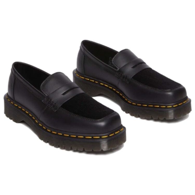 Dr. Martens Pny Other Thick Sole Round Toe Casual Shoes Women Shoes Black Yellow 31303001