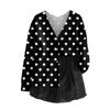 Women's V Neck Top Printing Thickened Plush Cashmere Warm Long Top