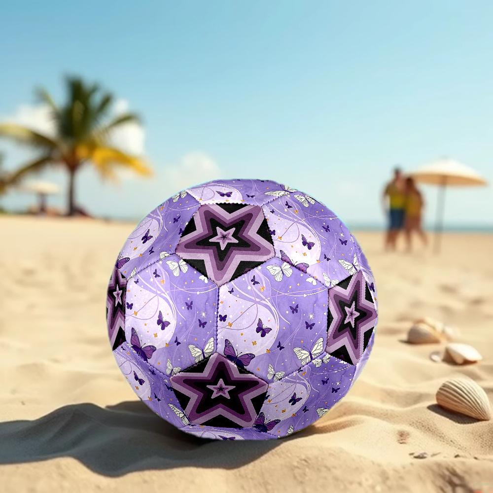 1PC Butterfly Dreams Purple Star Soccer Ball Size 5 Football Machine Sewn Indoor/Outdoor Universal Football A42