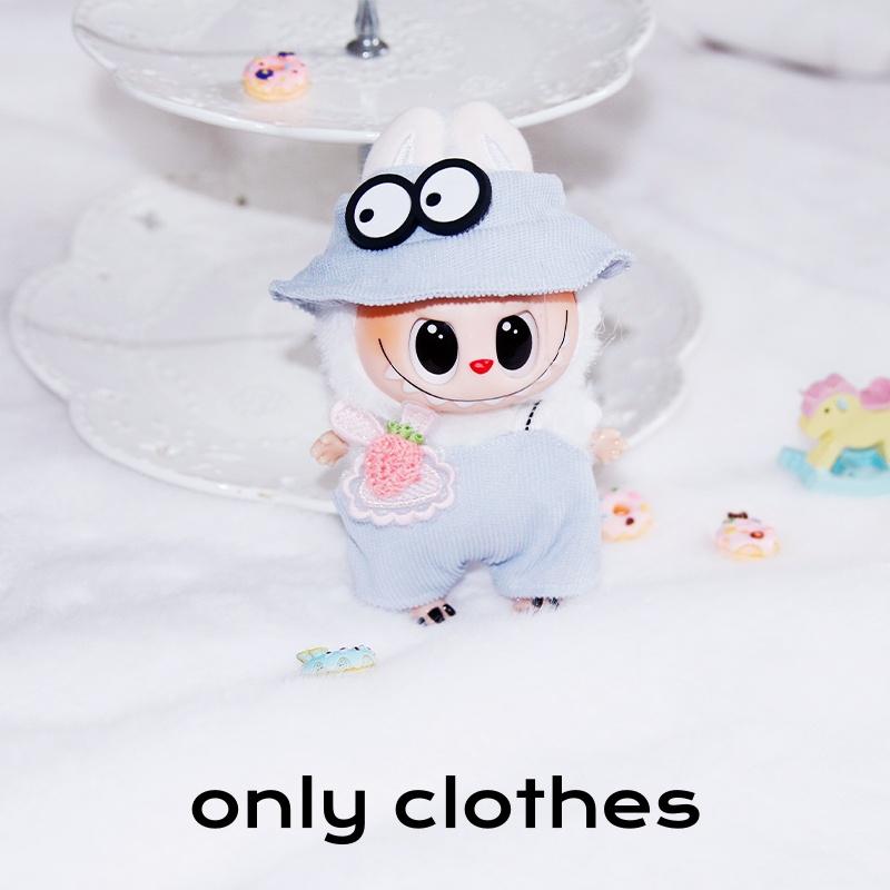 

Clothes Designed For Labubu Two-Piece Collection (No Doll) Designed For 17CM Dolls Including Hats Pants. Washable Gentle To The Touch 17CM синій