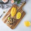 Large Wooden Cutting Board with Handle, Made from Natural Acacia, Lightweight and Eco-Friendly, Stylish Kitchen Board, Perfect for Lunch, Pizza, Bread