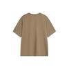 Li-Ning Weekend Youth Series Letter Print Round Neck Soft Comfortable Casual Knit Short Sleeve T-Shirt Unisex Tops Cocoa-Brown AHSU695-6