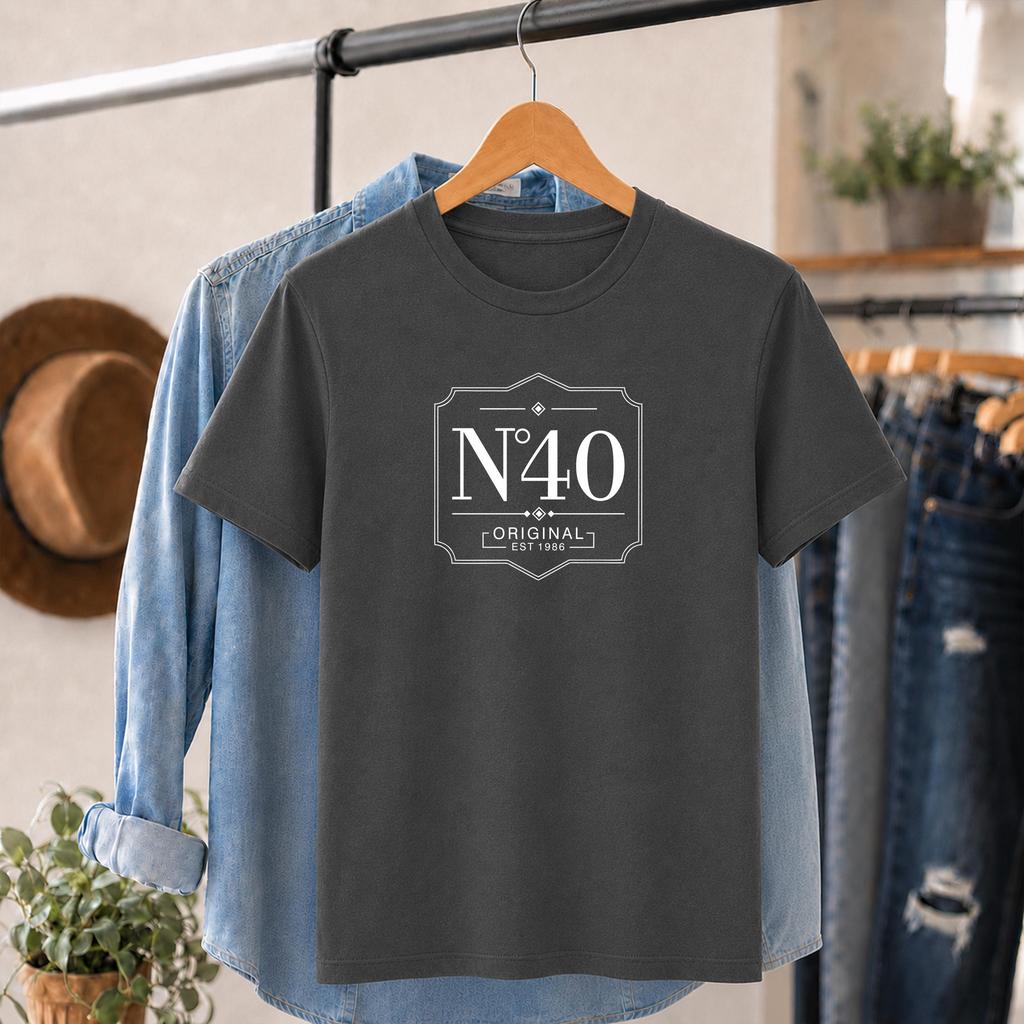 No 40 Original Since 1986 Birthday T Shirt 40th Birthday Printed Tee Vintage Year Retro Birthday Shirt Forty Celebration Born