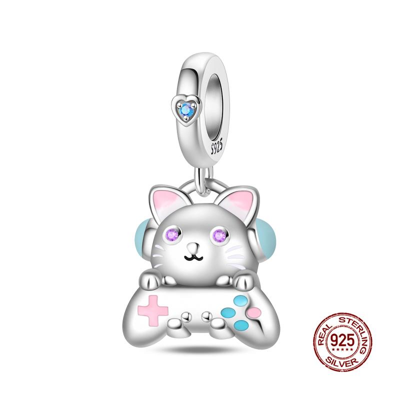 Original Charms Copper Elephant And Cat Charms Beads Fit 3Mm Original Bracelet For Womens Diy Fashion Jewelry Gifts