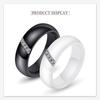 Elegant 6MM Beveled Ceramic Ring with Zirconia Inlay - Versatile Unisex Design