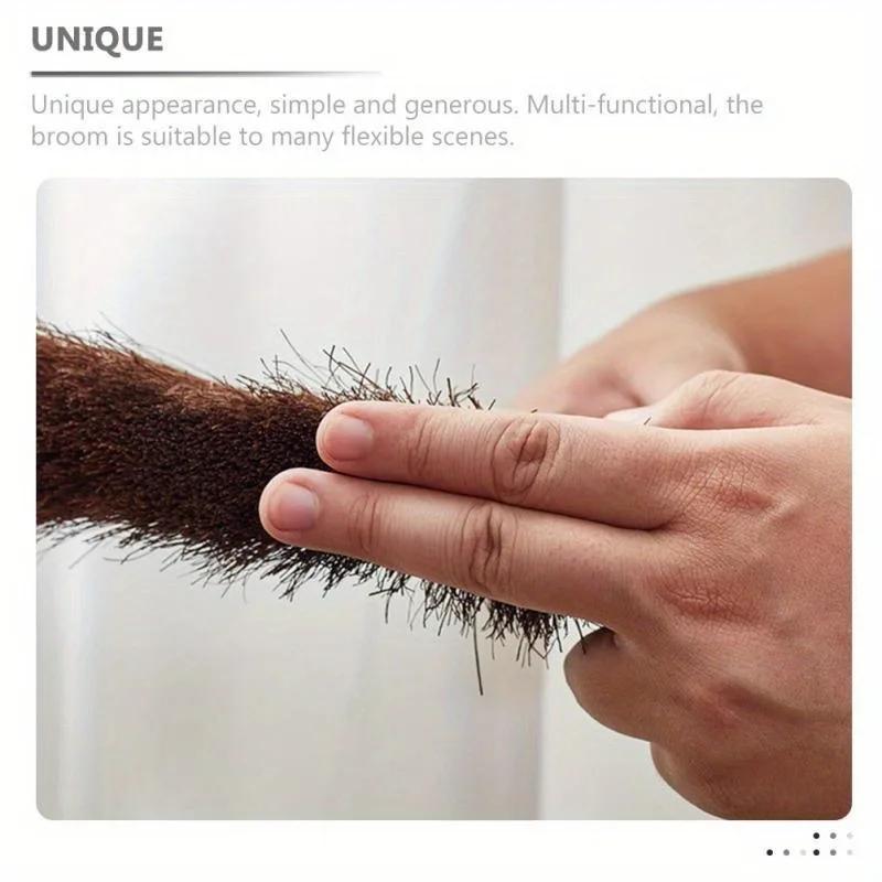 1 PZ Scopa Piccola Bambù Mano Palmo Robusta Scope per Pulizia Accessorio Manico Corto Scrivania Polvere