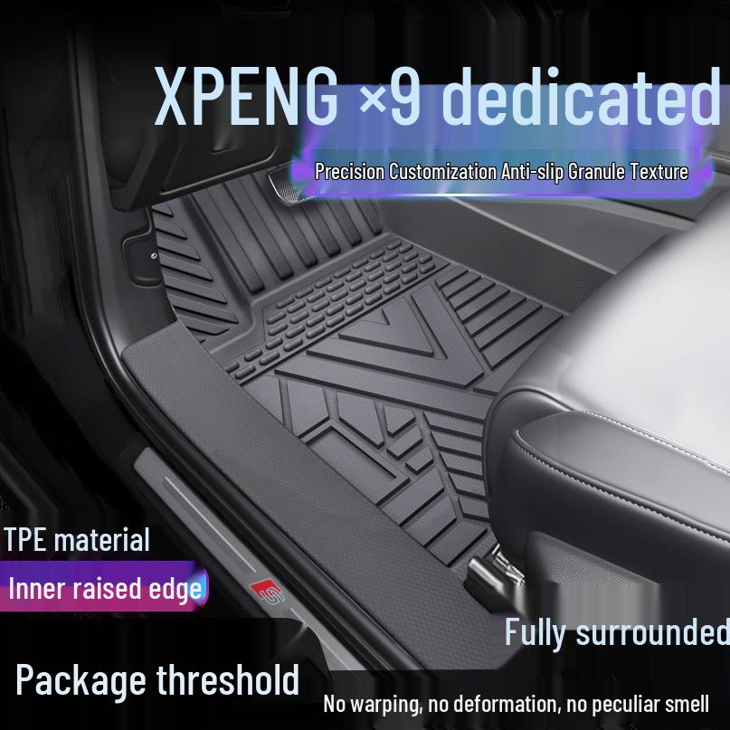 Xiaopeng X9 Custom TPE Floor Mats - Waterproof, Full Coverage  Door Sill Protection Single-layer Upgrade: TPE Mats