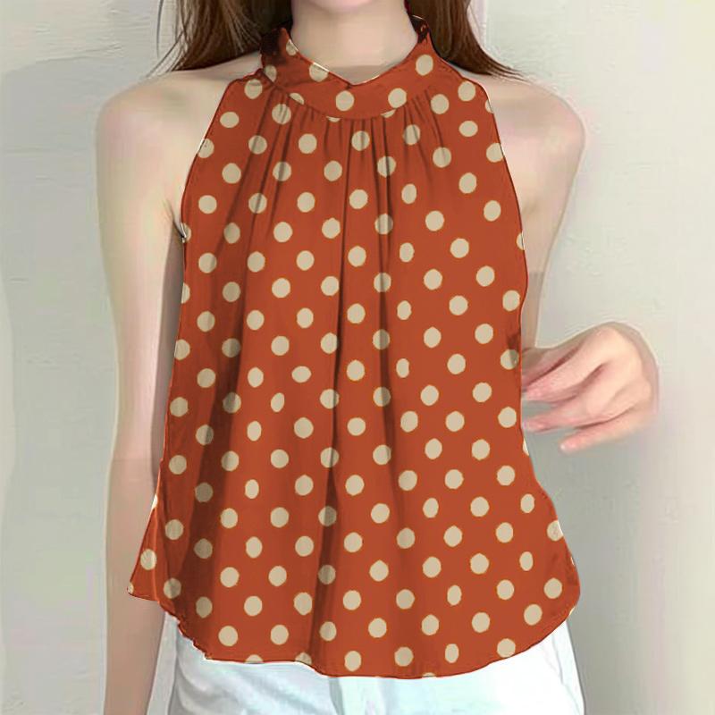 

ZANZEA Женские повседневные майки без рукавов с круглым вырезом и летним принтом XL