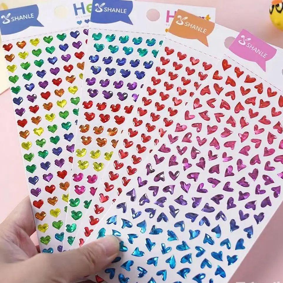 Color Little Star Sticker Red Love Crystal Three-dimensional Children's Reward Sticker Kindergarten Baby Puzzle Handmade