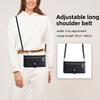 For iPhone 14 Pro Max PU Leather Stand Case Zipper Pocket Phone Cover with Wrist Strap and Shoulder Strap