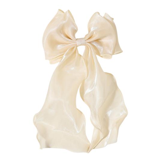 Women Hairpin Cartoon Bowknot Long Ribbon Decor Back Head Hair Clip Hair Styling Tool Hair Accessory