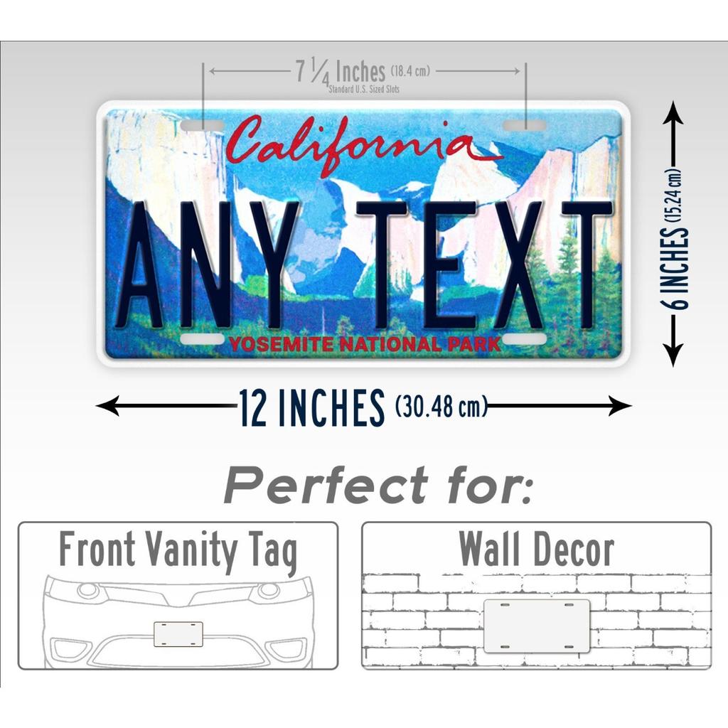 Personalized California Yosemite National Park Custom Text Decorative Tag Dustproof & Waterproof (Only Decoration)