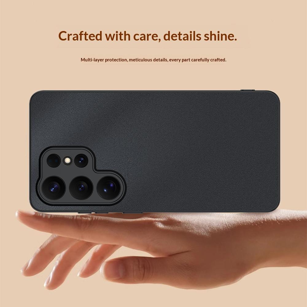 For Samsung Galaxy S26 Ultra Case PU Leather Coated PC + TPU Anti-Drop Phone Cover