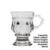 Vintage Embossed Glass Cup Good-looking Girly Heart Water Cups High-Legged Latte Coffee Mug with Handle Afternoon Tea Shot
