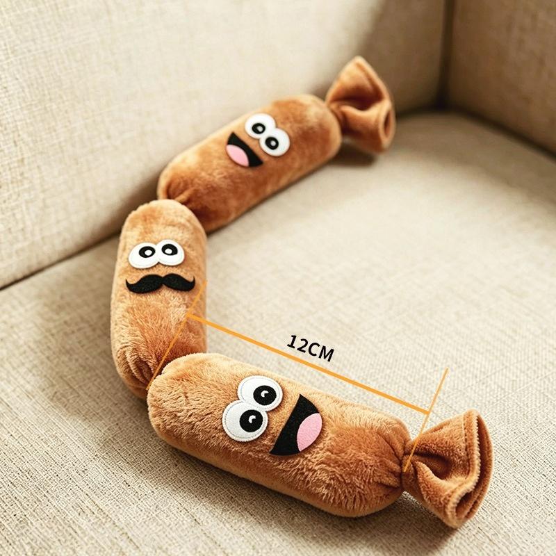 Chew Toy For Dogs Simulated Sausage Shaped Plush Press To Squeak BB Sound For Teeth Cleaning And Fun