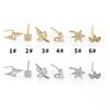 Stainless Steel Lightning Leaf Zirconia Nose Stud Earring