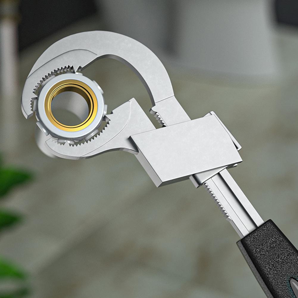 Adjustable Wrench Multifunctional Universal Double Ended Aluminium Alloy Open End Spanner Water Pipe Wrench Bathroom Repair Tool