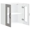 Wall Mounted Kitchen Cabinet with Glass Door Kalmar Grey Sonoma Particleboard