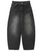 BASEMOMENT Dart Balloon Washed Denim Pants Black