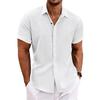 Men's Linen Short Sleeved T-shirt Loose Sweatshirt Solid Color Short Sleeved Cotton Linen Shirt for Men