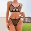 Sexy Perspective Lingerie Women's Underwear Sexy Lace Erotic Mesh Bra Panty Lingerie Sets Lace Push Up Bra Panties Underwear Set