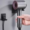 Space Aluminium Storage Bracket Hanger Organizer Silver Bathroom Wall Mount Universal Rustproof Free Punch Hair Dryer Holder