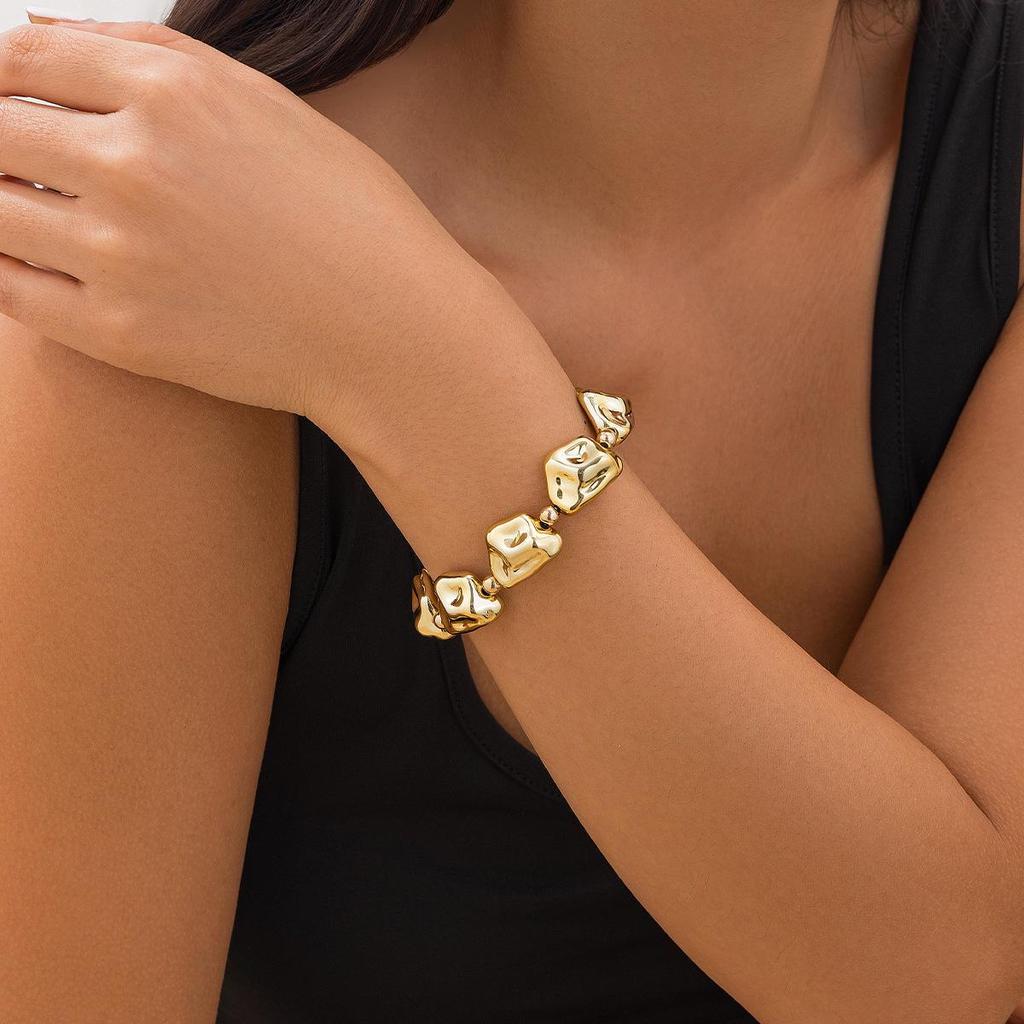 Ensemble de Colliers Européen et Américain de Luxe Léger Géométrique Irrégulier à Perles