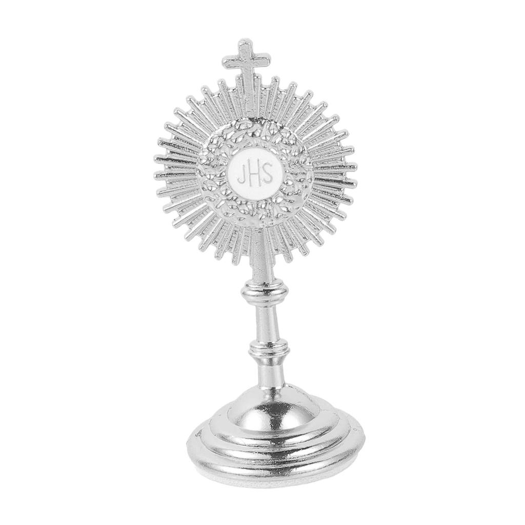 Standing Crucifix Catholic Car Ornament Zinc Alloy Tabletop Cross Statue for Luxury Home Decoration Accessories