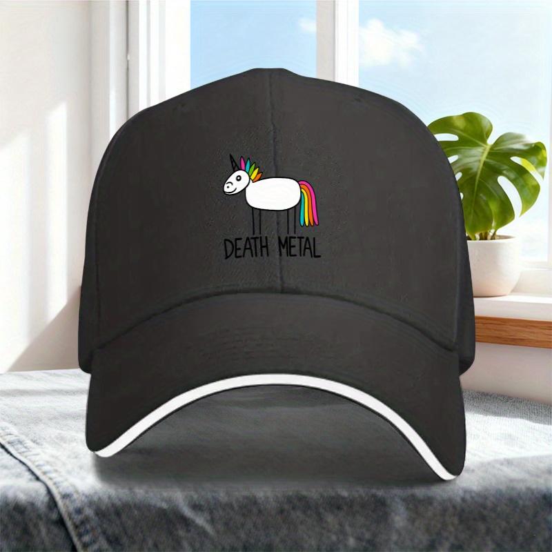 

Death Metal Unicorn Funny Graphic Baseball Cap Unisex Polyester Adjustable Casual Cap One Size