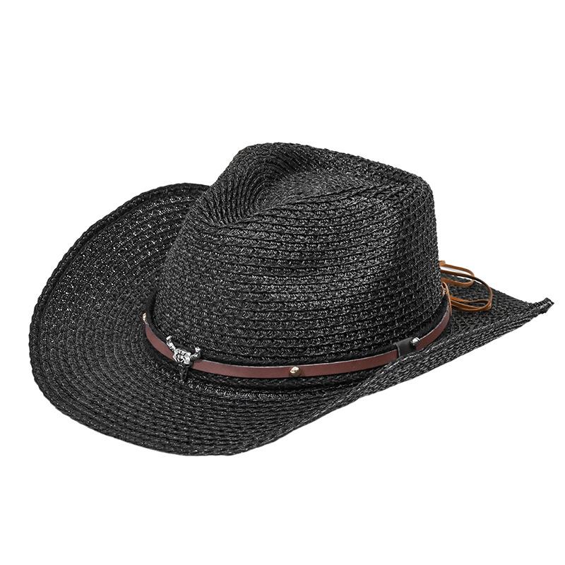 New Western Cowboy Straw Hat Retro Straw Hat Fashion Jazz Hat Top Hat
