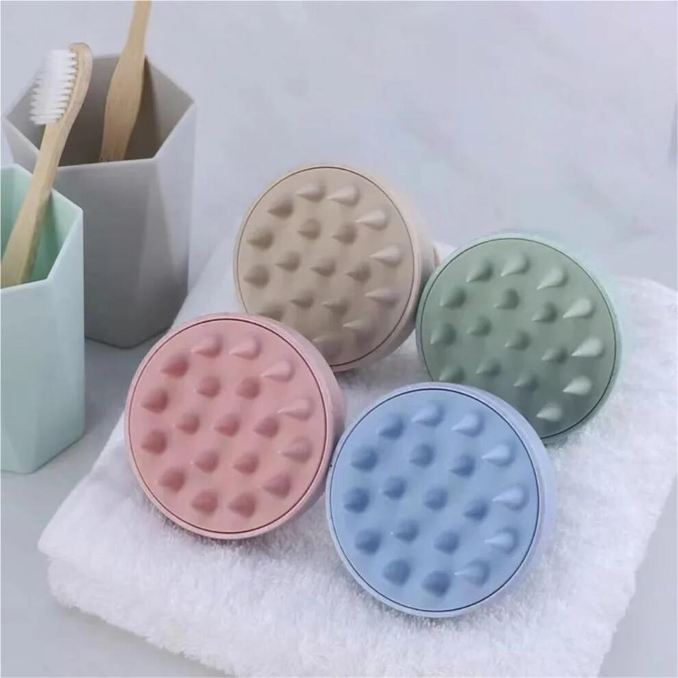 Scalp Massager Silicone Shampoo Brush with Soft Bristles for Hair Washing and Pet Grooming, Beige 8pcs