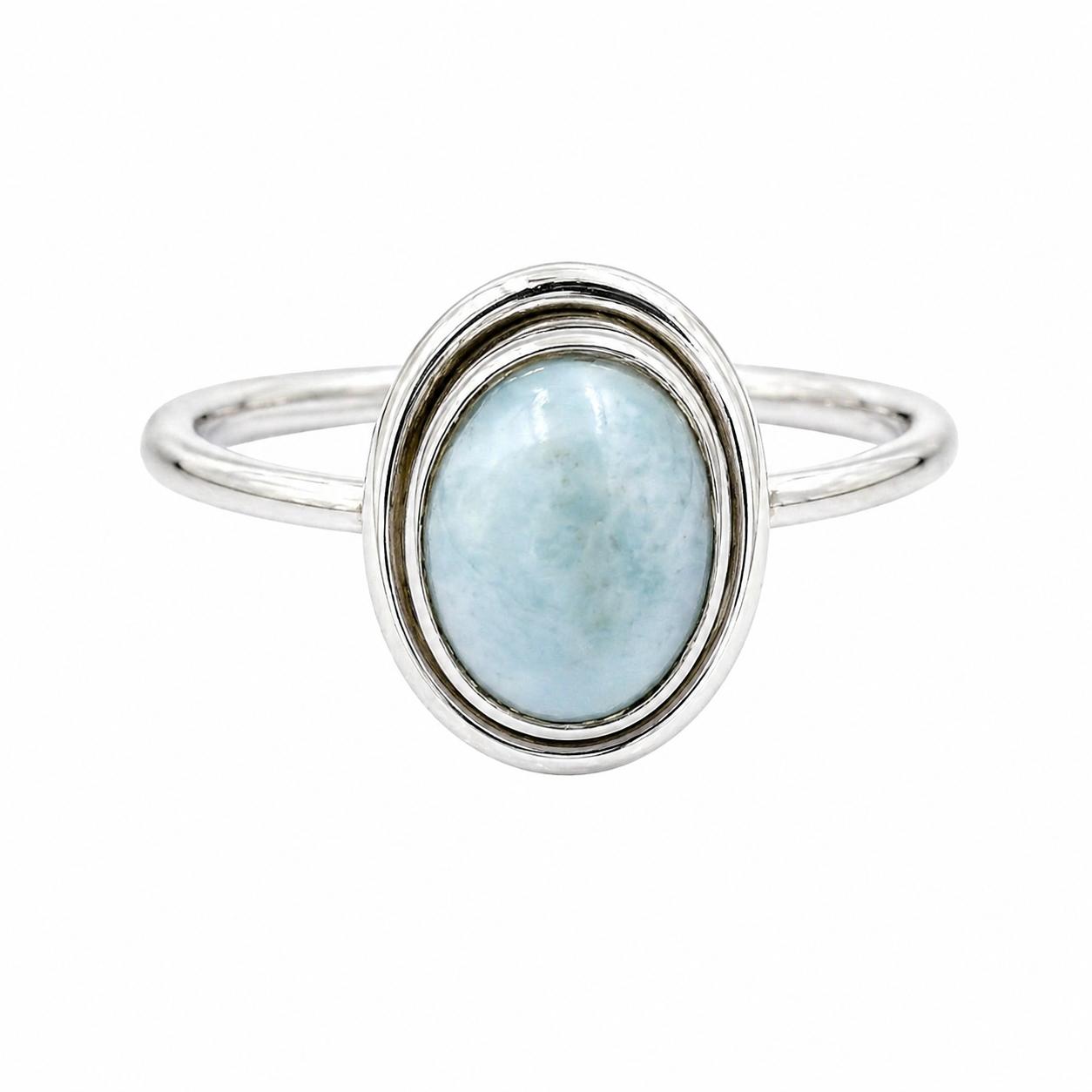 

Larimar Ring 925 Sterling Silver, Oval Larimar Gemstone Ring, Handmade Minimalist Jewelry, Ocean Blue Stone Ring 12