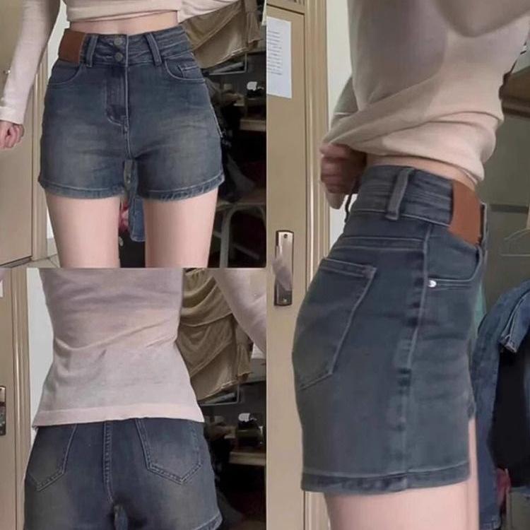 2026 Summer Retro A-Line High-Waisted Denim Shorts for Women, Slimming Petite To Plus Sizes