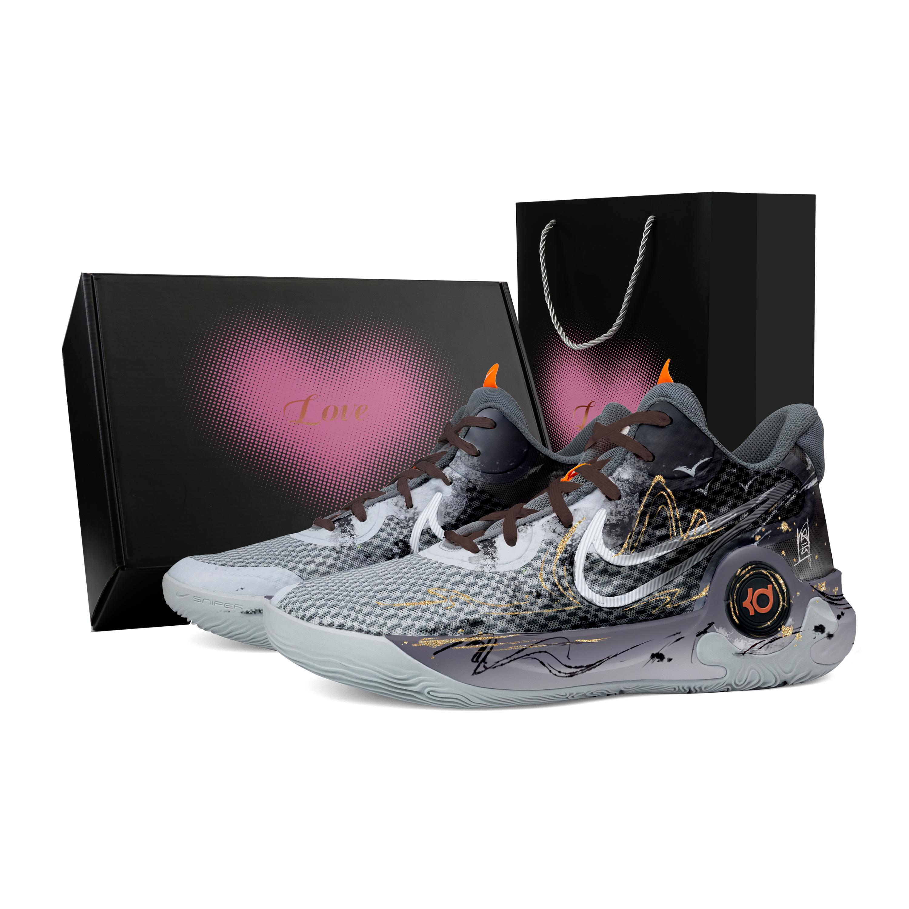 

Nike KD Trey 5 IX Decisive Winds And Clouds Heart Box Gradient Abrasion Resistant Mid top Basketball Shoes Unisex Black CW3402-011(Team529-) 45