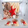 Beach Shell Scenic Carpet Bathroom Door Mat Shower Curtain Toilet Cover Floor Mat Five-Piece Pattern