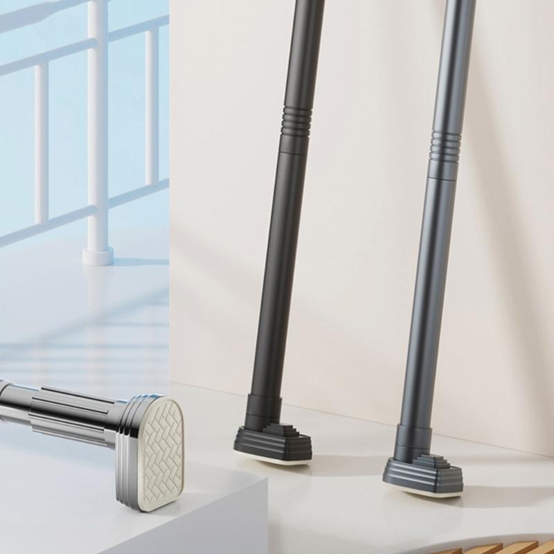 Retractable Clothes Drying Rod Easy To Install Spring Tension Curtain Rod Metal Telescopic Rods for Shower or Window