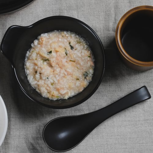 Pearl Metal Ceramic Rice Spoon for Rice Porridge, Black, L-1002