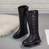 Winter Long Boots for Girls  Knight-high Snow Boots Kids Thin Cotton Warm Outdoor Princess Leather Boots