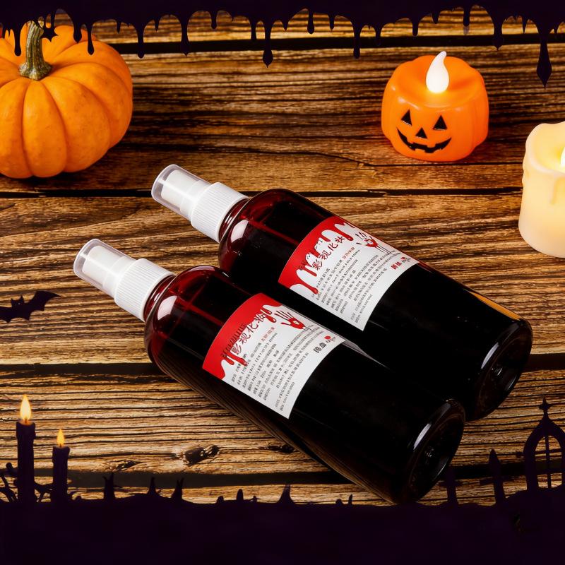 Spray de Sangre Falsa Especial Halloween Efectos Especiales Maquillaje Escenario Teatro Lavable Fresca Envejecida Sangre Falsa