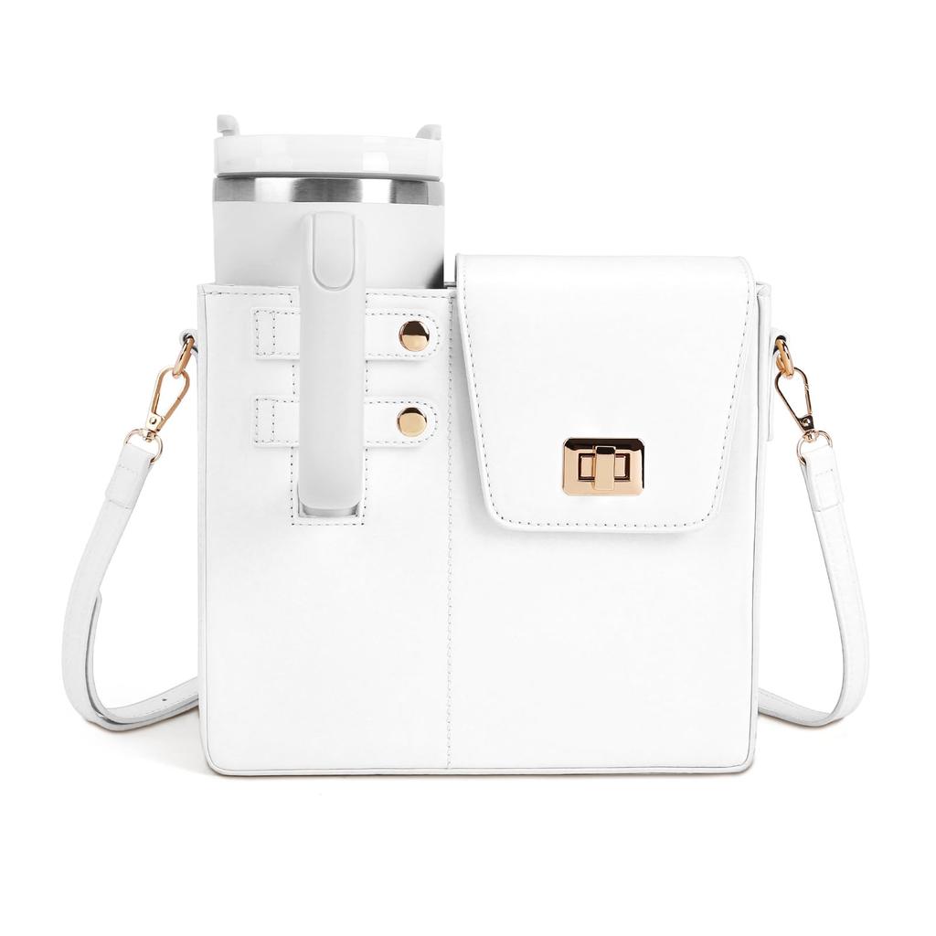 Purse Cup Holder Bag with Strap- Outdoor Portable Crossbody Water Bottle Storage Bag for Stanley Cup Tumbler 40 oz