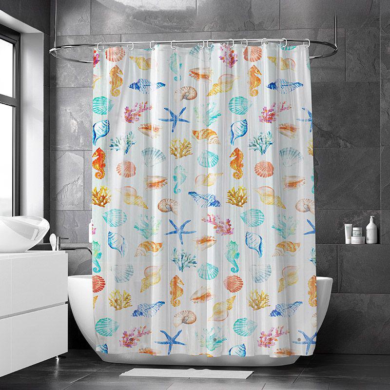 Waterproof Marble Print PEVA Shower Curtain - Moisture-Proof, Thickened Bathroom Partition