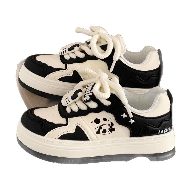 Spring Panda Black and White Ugly Moe Platform Casual Student Board Shoes Sneakers